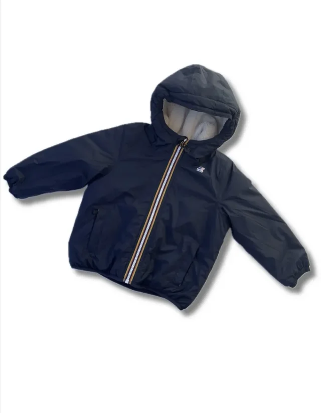 Giacca Impermeabile Unisex K-Way Claude Orsetto Bambino - Blu Depth