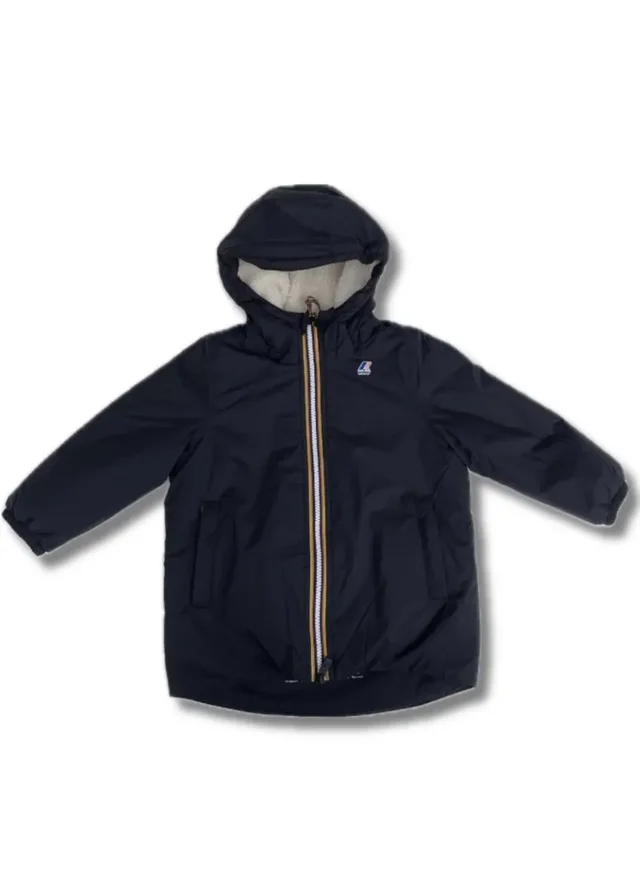 Giacca Impermeabile Unisex K-Way Eiffel East Orsetto - Nero - Bambino