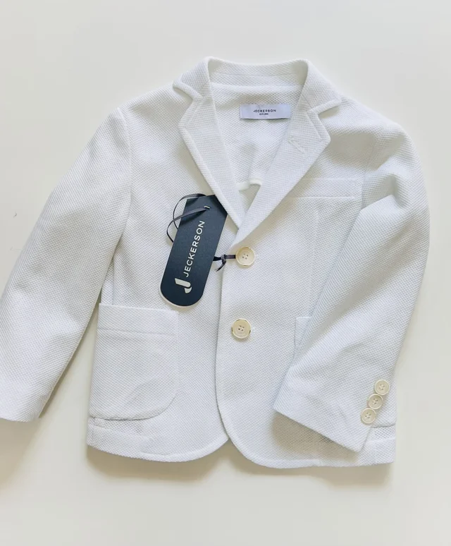 Giacca piquet Jeckerson bambino color latte