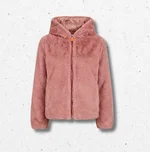 Giacca reversibile da bambina Chloe Save The Duck con lato in morbida pelliccia sintetica e lato trapuntato disponibile nei colori marrone nocciola e rosa 1