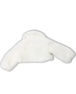 Giacca LALALU' per neonata in pelliccia sintetica, colore Bianco tinta unita. Capo morbido e caldo. 1