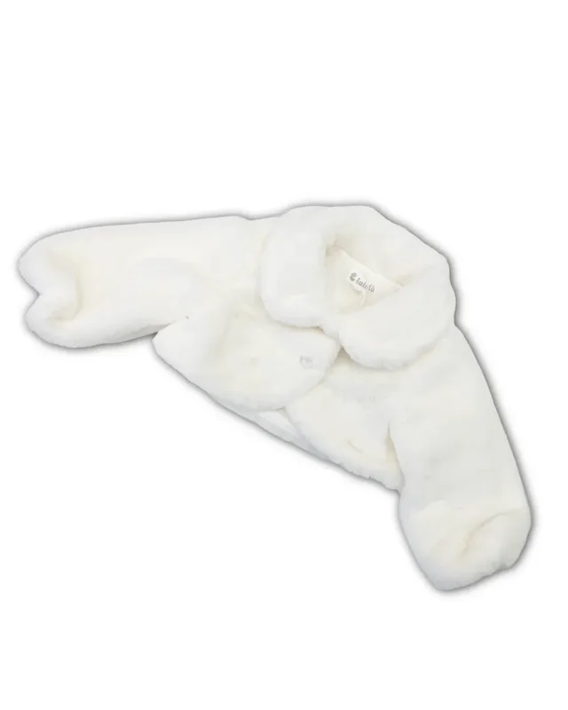 Giacca Tinta Unita in Pelliccia Lalalu' - Bianco per Neonata