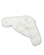 Giacca LALALU' per neonata in pelliccia sintetica, colore Bianco tinta unita. Capo morbido e caldo. 1