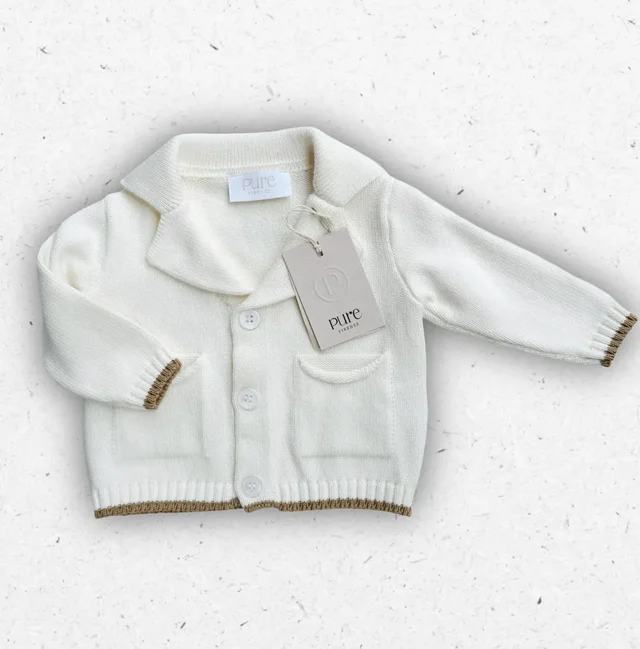 Giacca tricot panna Pure per neonato