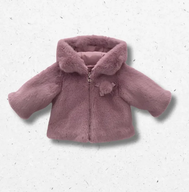 Giaccone Sintetico Liu Jo Neonata Rosa Antico in Eco-Pelliccia