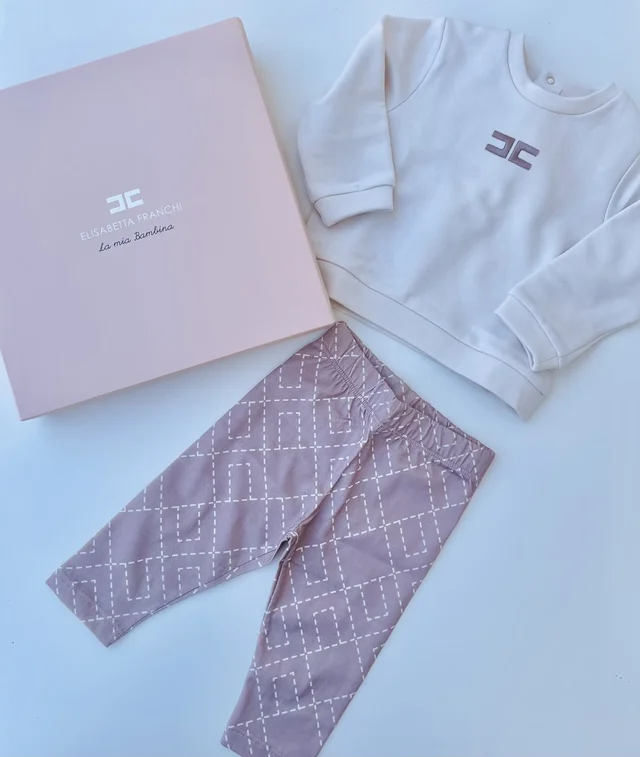 Gift box felpa e pantalone neonata Elisabetta Franchi per neonata