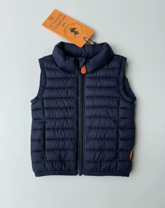 Gilet in nylon blu navy Save The Duck per neonato