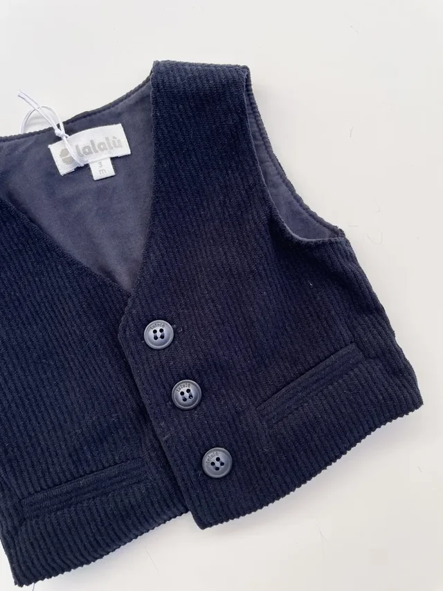 Gilet Neonato Lalalu - Panciotto Monopetto in Velluto Rocciatore