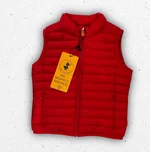 Gilet piumino smanicato da bambino Save The Duck modello DOLIN, disponibile nei colori rosso e blu con logo laterale. 1