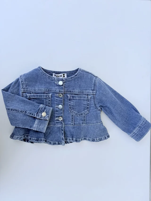 Giubbetto di jeans blu denim Please per neonata