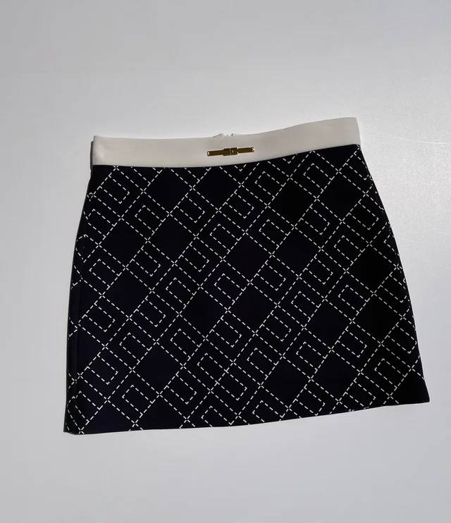 Gonna monogram Elisabetta Franchi nera e bianca per ragazza