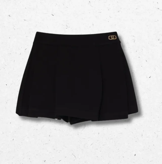 Gonna Pantalone Liu Jo Bambina Nera in Jersey Pieghettato