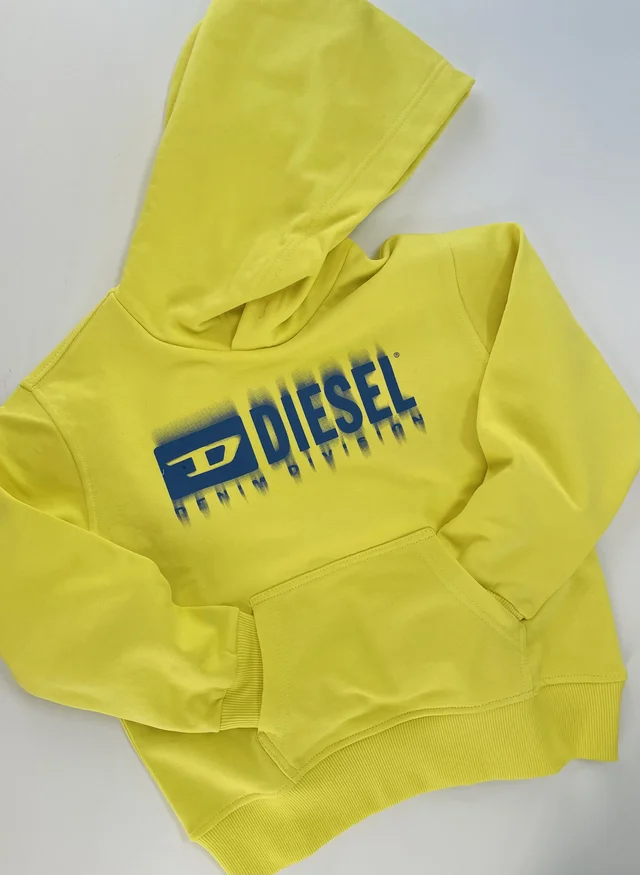 Felpa cappuccio stampa fluo Diesel ragazzo