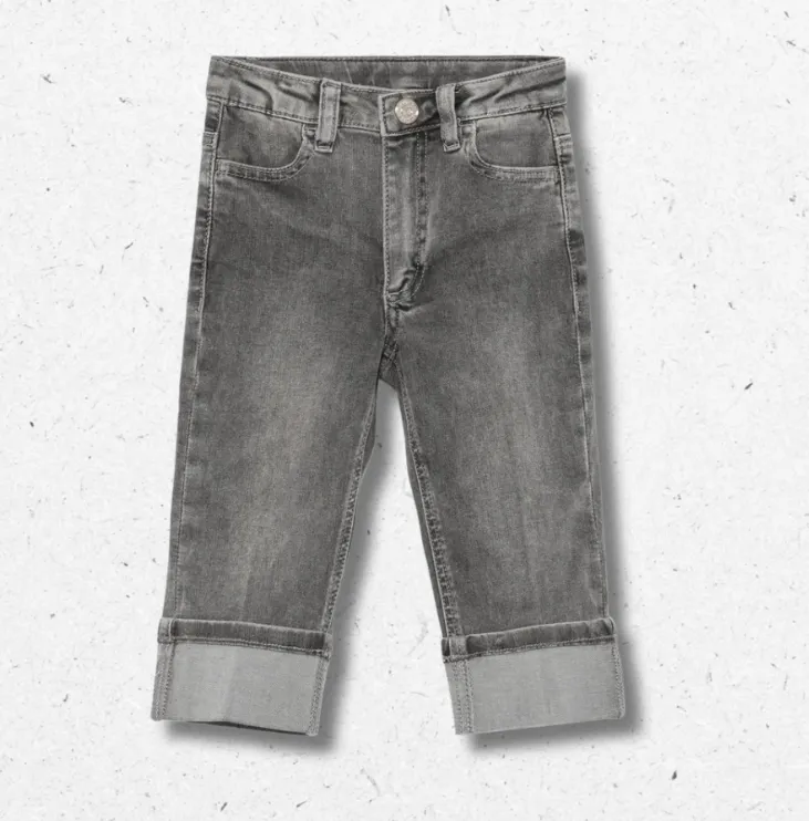 Jeans con risvolto Twinset bambina grigio