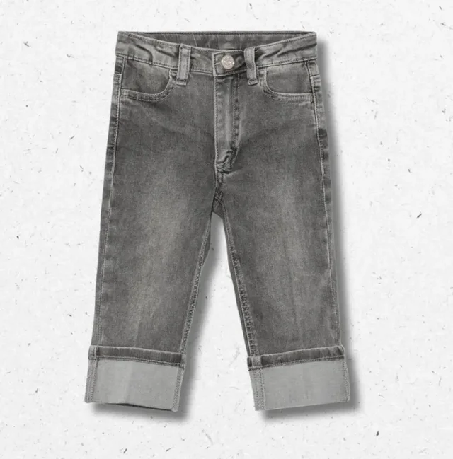 Jeans con Risvolto Twinset Bambina Grigio Lavaggio Sbiadito