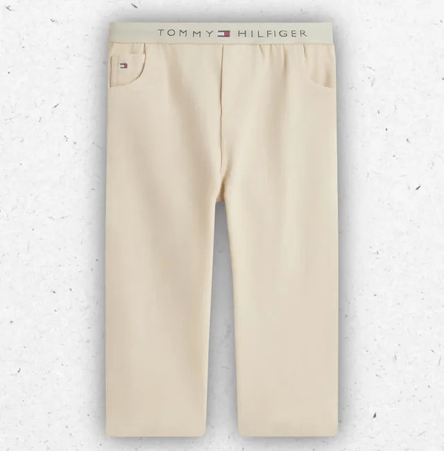 Jeans Essential Neonati Tommy Hilfiger Classic Beige con Elastico Iconico