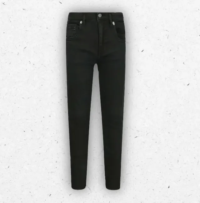 Jeans Guess Bambino Neri Slim Fit Elastici con Logo a Triangolo