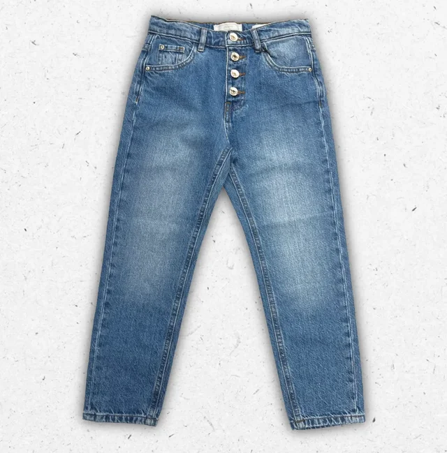 Jeans Guess Ragazza in Denim Elasticizzato con Logo Triangle