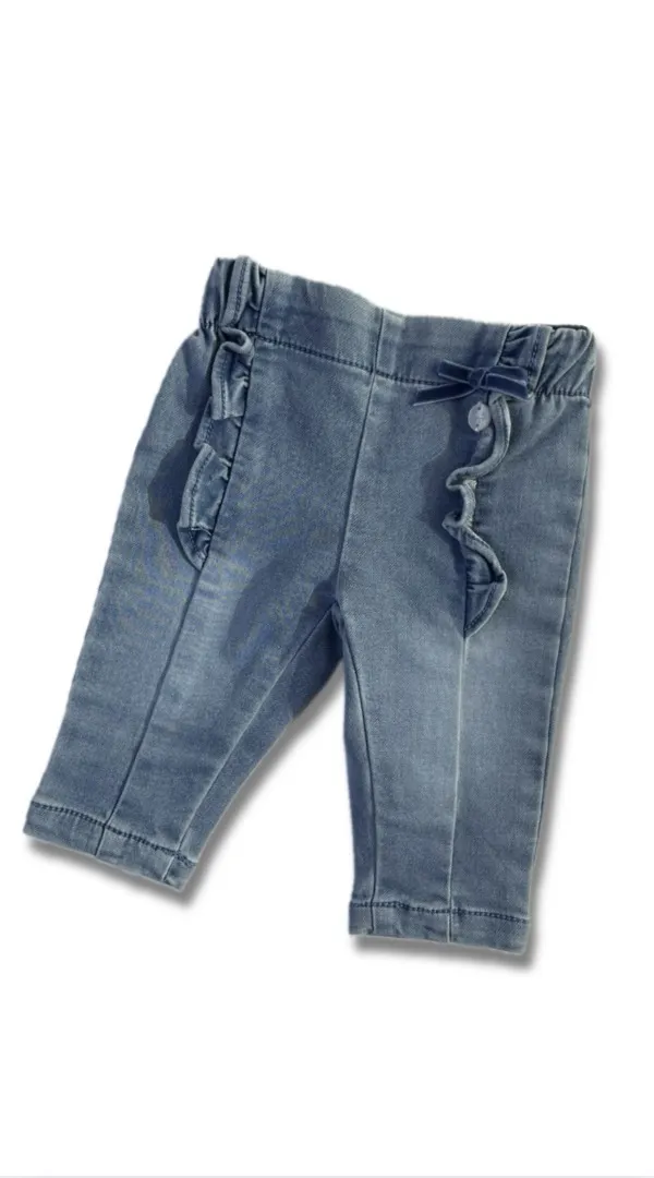Jeans Liu Jo Neonato in Denim Stretch Lavaggio Chiaro con Rouches