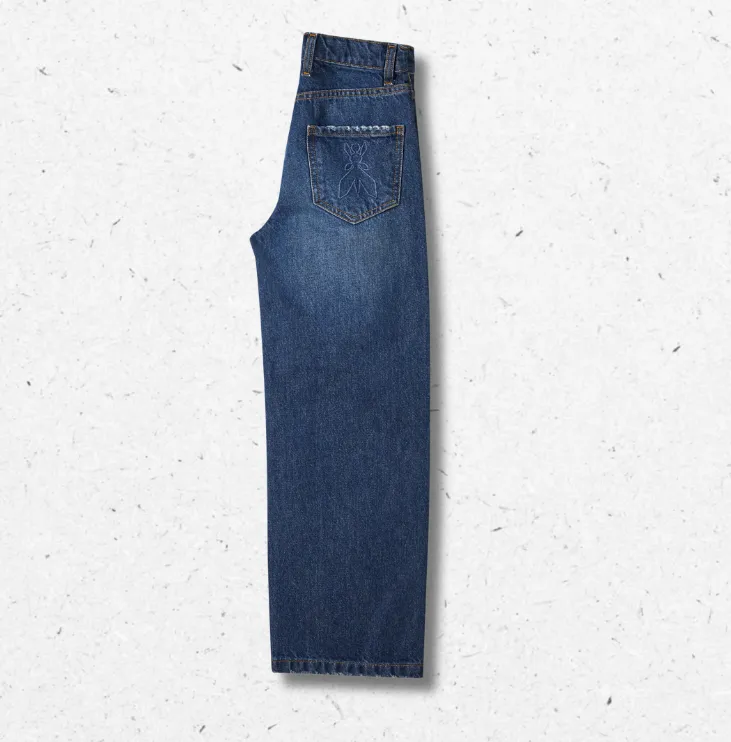Jeans wide leg da ragazza firmati Patrizia Pepe in denim blu medi