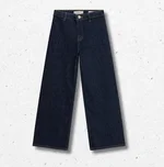 Jeans Guess wide leg da ragazza in denim elastico blu scuro, vita alta, stile streetwear 1