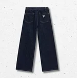 Jeans Guess wide leg da ragazza in denim elastico blu scuro, vita alta, stile streetwear 1