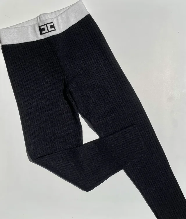Leggings nero e latte Elisabetta Franchi per ragazza