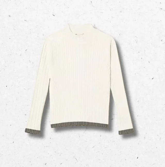 Maglia Baby a Lupetto Twinset Bianco e Grigio Melange