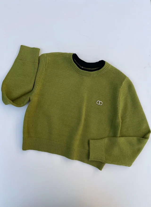 Maglia Girocollo Olive Oil con Logo Oval T – Twinset ragazza