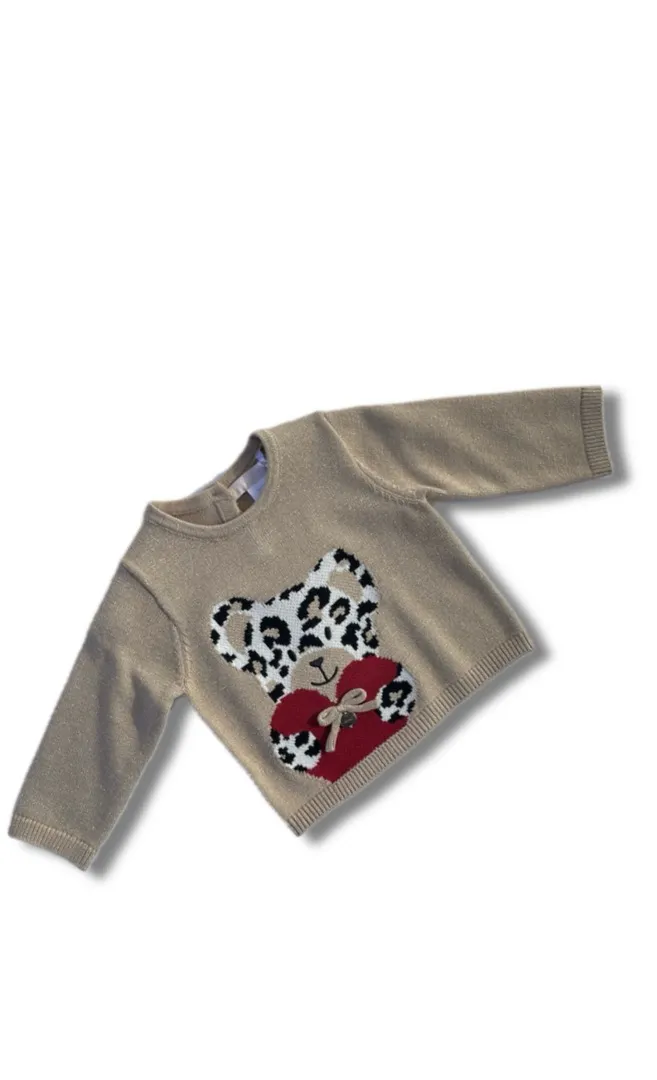 Maglia Liu Jo Better beige in misto viscosa e Lurex con motivo jacquard.