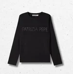 Maglietta Patrizia Pepe manica lunga da bambina, girocollo rotondo, applicazione decorativa, codice 7M0753 1