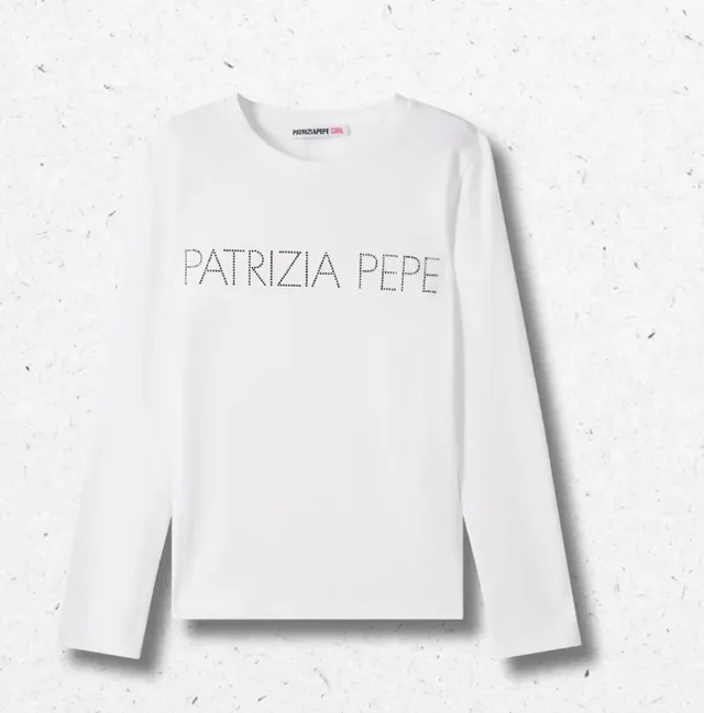 Maglietta Manica Lunga Patrizia Pepe Bambina Nera o Bianca