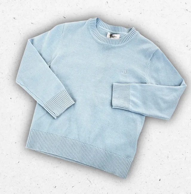 Maglioncino Bambino Jeckerson Color Cielo in Cotone Rasato