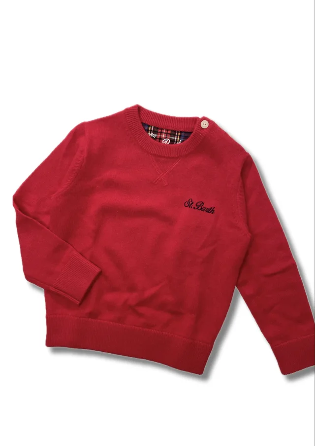 Maglioncino Girocollo Bambino Mc2 Saint Barth - Rosso e Celeste