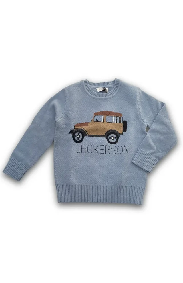 Maglione Jeckerson a Girocollo per Bambino - Motivo Macchina Vintage