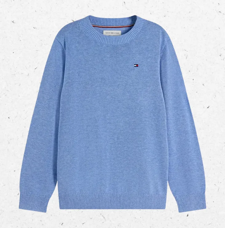 Maglione Tommy Hilfiger bambino blu cotone