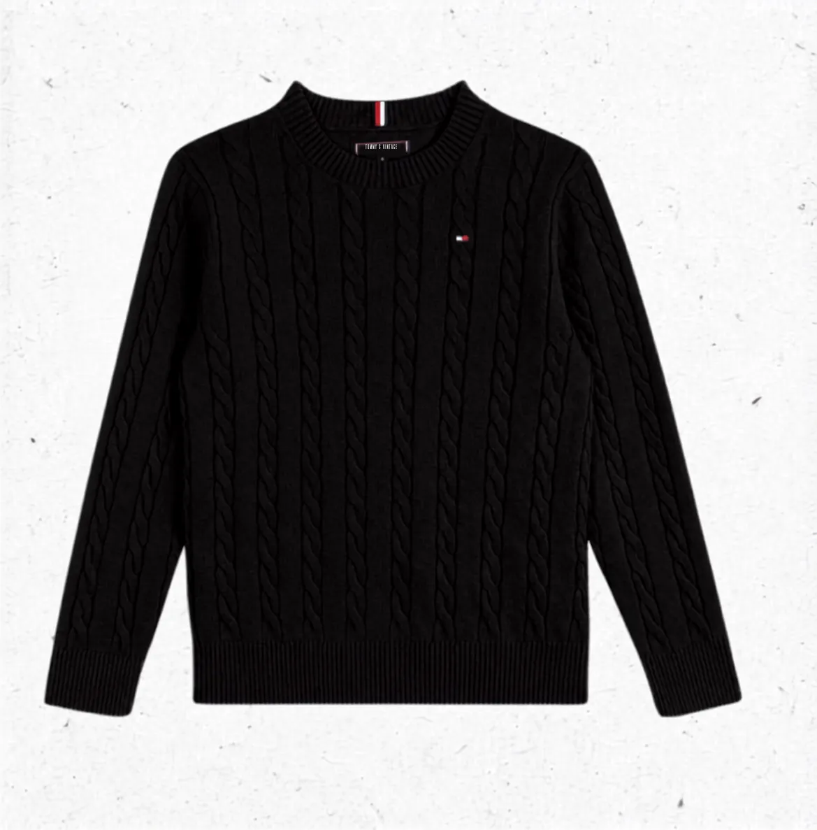 Maglione Tommy Hilfiger ragazzo Nero trecce