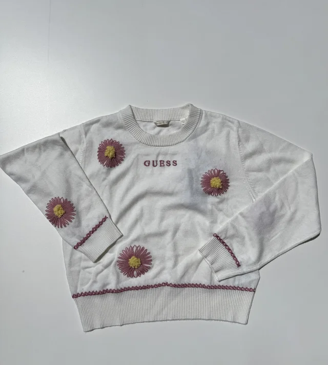 Maglione tricot girocollo panna per ragazza