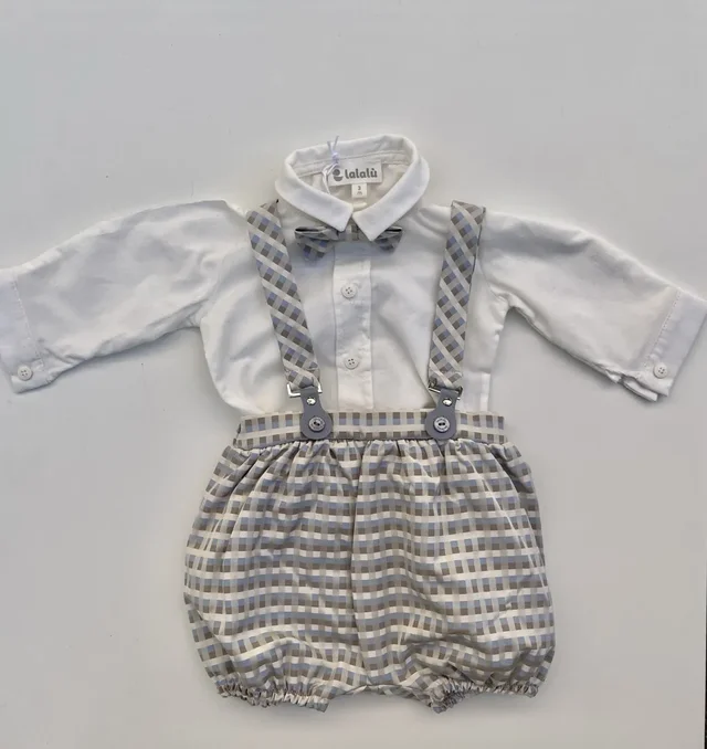 Pagliaccetto Neonato Lalalu - Set 2 pezzi con Camicia e Bretelle