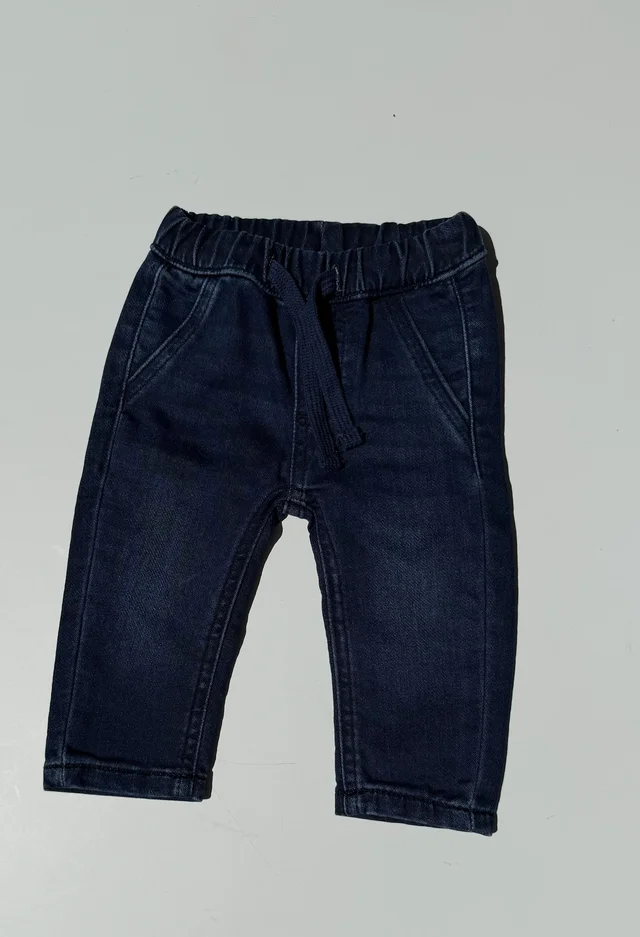 Pantalaccio in cotone blu denim scuro Guess per bambino