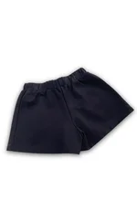 Pantaloncino corto Liu Jo per bambina, colore nero, in tessuto jersey con vita elasticizzata e placca logo dorata. 1