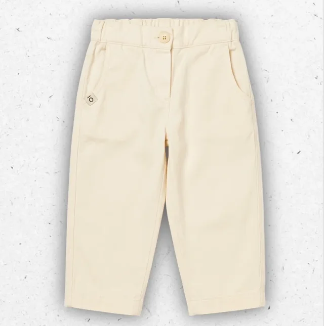 Pantalone Bambino Maperò in Gabardina Stretch Color Panna da 2 a 6 Anni