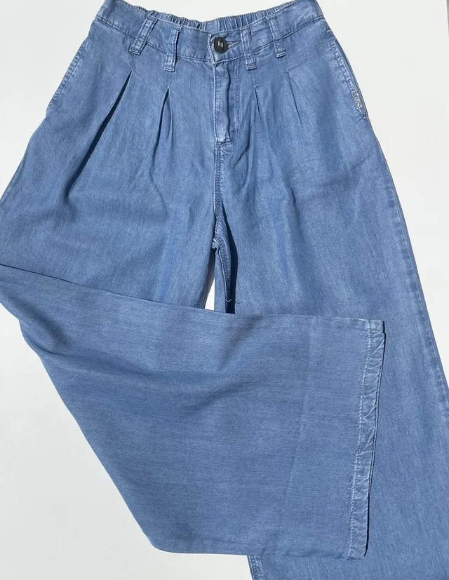 Pantalone chambray blu denim per ragazza Liu Jo