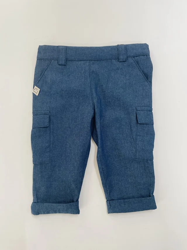 Pantalone Chambray Neonato Coccodè Firenze Blu Denim