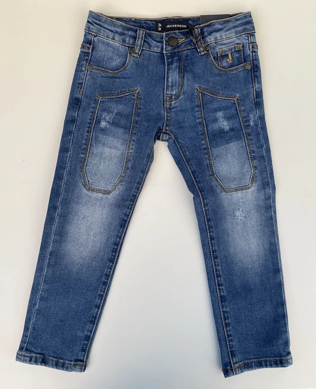 Pantalone cotone Jeckerson bambino blu denim