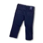 Pantalone Jeckerson per bambino in gabardina blu scuro, con toppe sulle ginocchia e logo applicato. 1