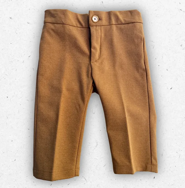 Pantalone Lungo Neonato Pure Firenze Punto Milano Ecru da Cerimonia