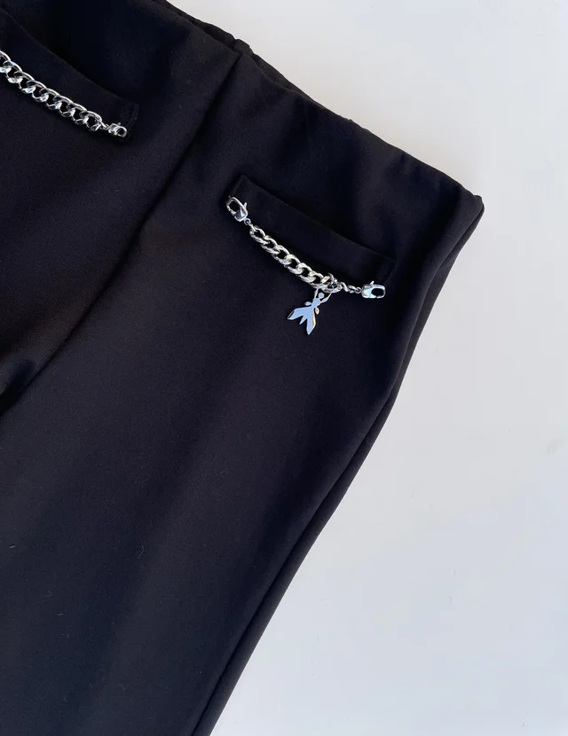 Pantalone Patrizia Pepe Ragazza in Punto Stoffa Nero