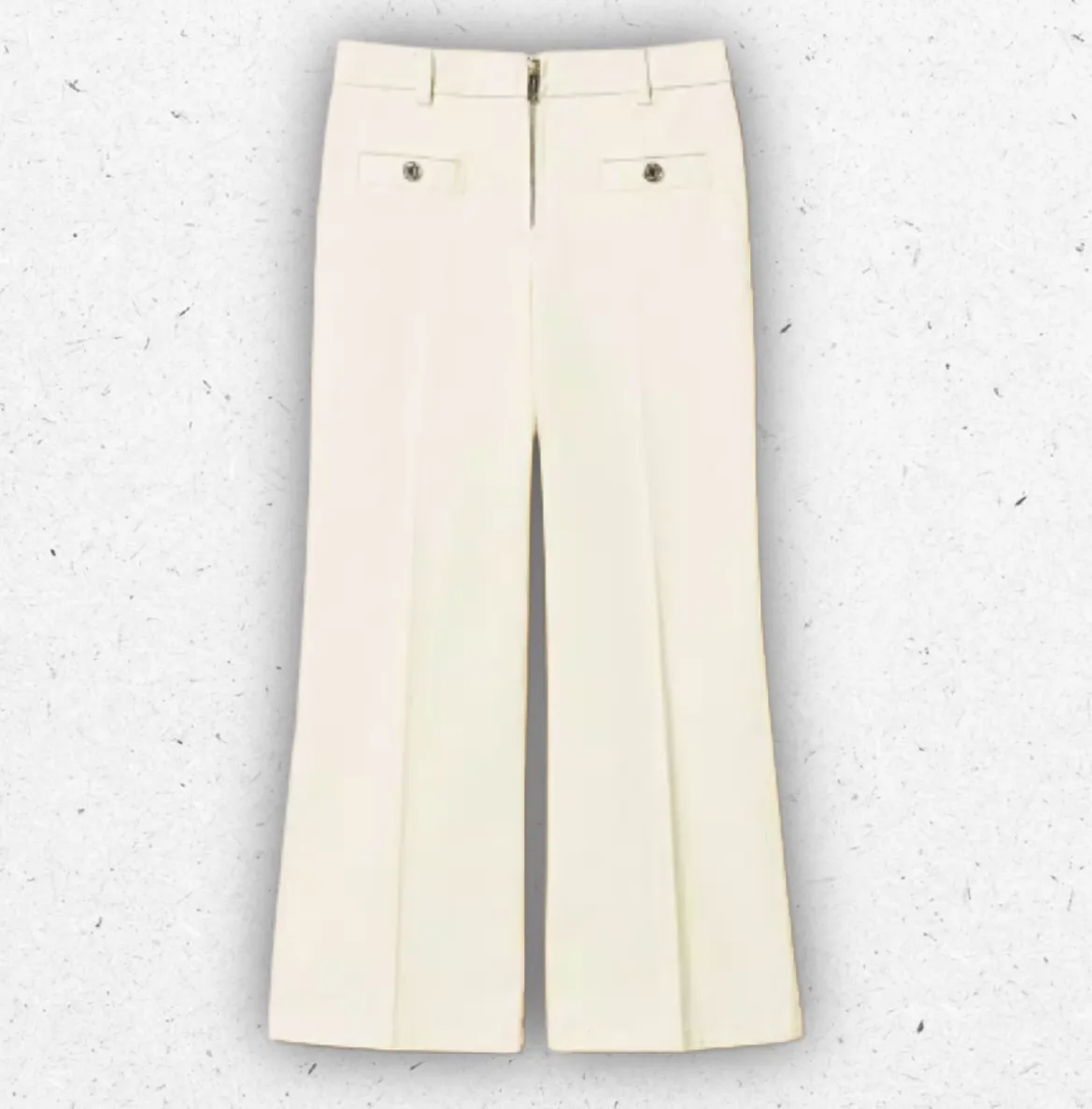 Pantaloni da bambina Twinset modello cinque tasche in cotone bull stretch color off white, con taglio dritto e vestibilità regolare.