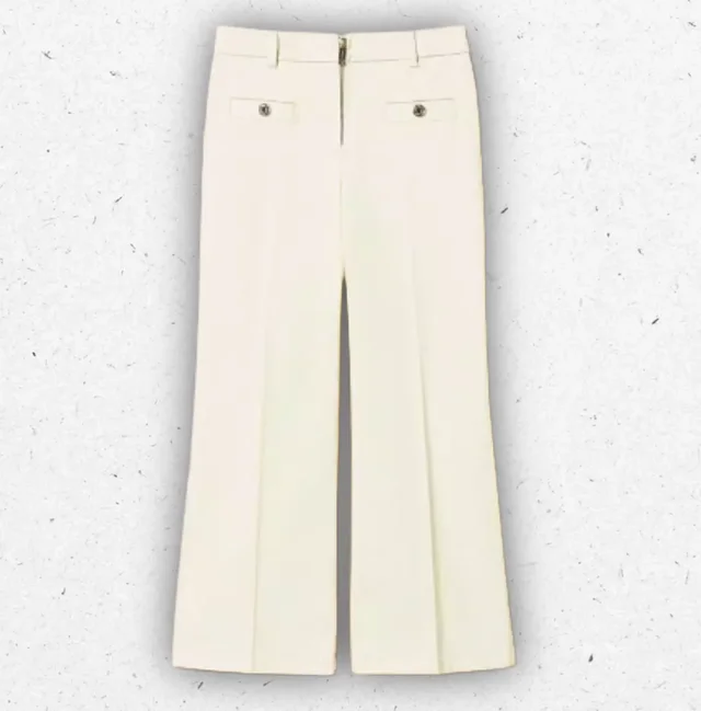 Pantaloni Cinque Tasche Bambina Twinset in Cotone Bull Stretch Off White